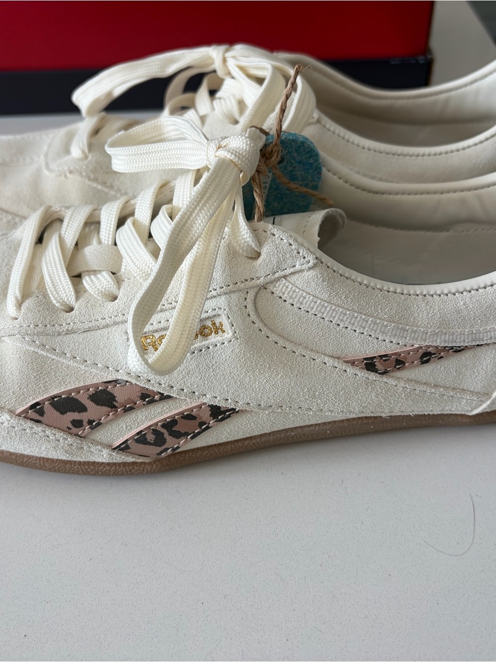 Reebok Women's Cream Sneakers Leopard